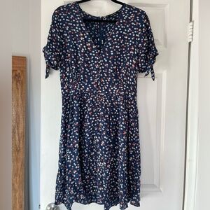 Madewell Navy Floral Midi Dress